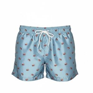 H&M Men's Crab All Over Print Swim Trunks Teal Mesh Swimsuit Shorts Size Medium